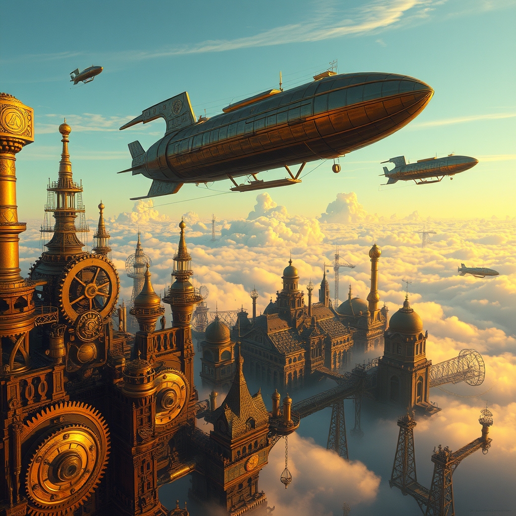 Steampunk Airship City